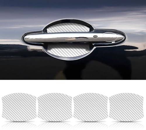 Auprite Magnetic Car Door Handle Cup Protector Guard,4PCS Universal White Carbon Fiber Car Door Bowl Scratch Protector Fits for Most Cars..., APR1318A