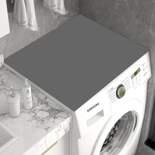 Housse De Protection Pour Machine À Laver Top 60X60Cm Gris Tapis De Protection Antidérapant Pour Seche Linge, Dessus Imperméable Tapis Lave Linge Pour Cuisine Maison Salles De Bains