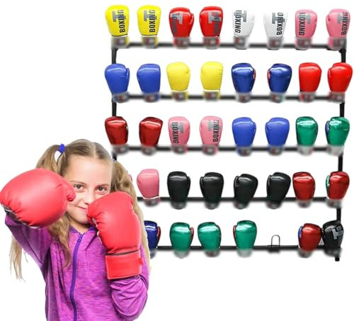 HCAUYNN Boxing Room Boxing Glove Storage Rack,Boxing Glove Storage Organizer,Floor-Standing, With 4 Universal Wheels And Wheel Buckle,Wall-mounted20sets