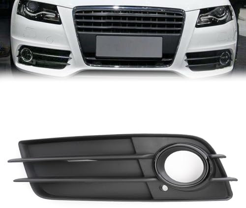 FUYIJIE Links/Rechts Seite Schwarz Nebel Licht Grill S-Linie Stoßstange for Audi A4 B8 2008 2009 2010 2011 2012(Left)