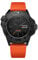 UNDONE Aquadeep Automatische Taucheruhr für Herren, 43 mm, 500 m wasserdicht, Armbanduhr für Taucher für Herren mit Gummiband, Schwarzes, strukturiertes Zifferblatt, orangefarbenes Gummiarmband,