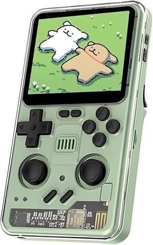 Powkiddy RGB20 Pro Consola de juegos portátil 64GB RK3566 Quad-Core Open Source System, Soporte de Dual tarjeta TF, TV output, 3,2 pulgadas Consola retro 5000 mAh, experiencia de juego clásica