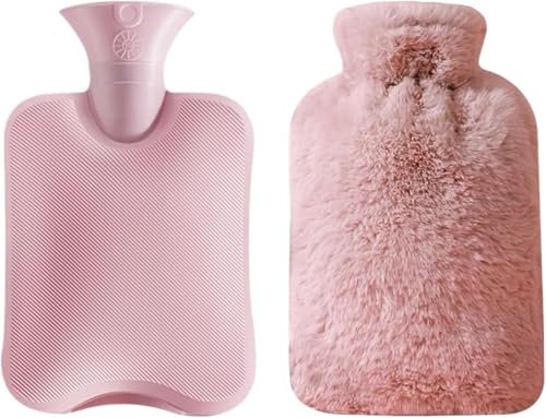 DSGOZ Bouillotte, bouillottes, Sac d'eau Chaude, Chauffe-Mains avec Couvercle, bouillotte for lit, Sac d'eau Chaude, Chauffe-Pieds, Sac de Carafe Chaud réutilisable for Eau Chaude (2000 ML)(Pink)