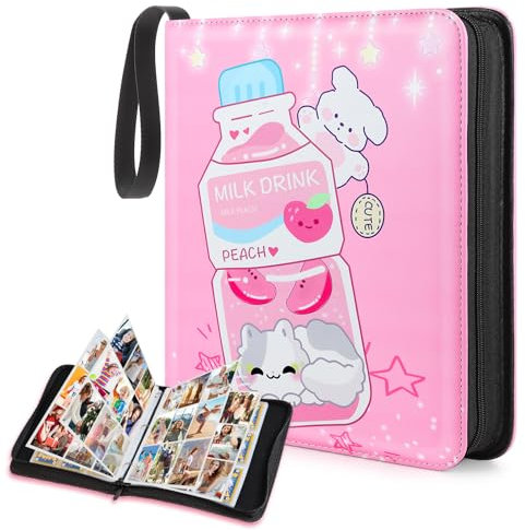 CLOKORIA Classeur Carte,Porte Cartes avec 50 Pages de 900 Cartes,Organisateur de Cartes pour Cartes de Jeu TCG (Botella de Leche, 900 Bolsillos)