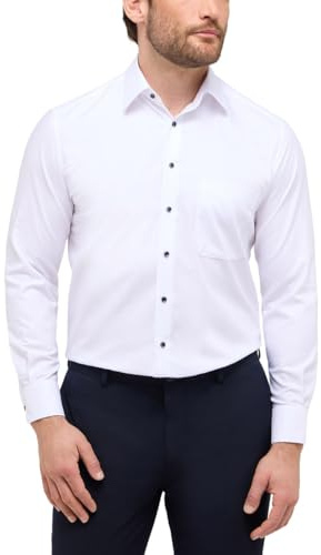 ETERNA Comfort Fit Dynamic Cotton Hemd Langarm Struktur weiß