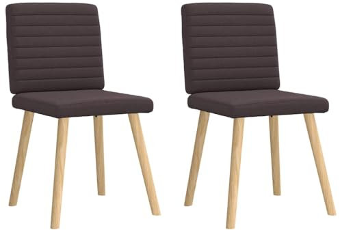 vidaXL Esszimmerstühle 2 STK. Dunkelbraun Stoff