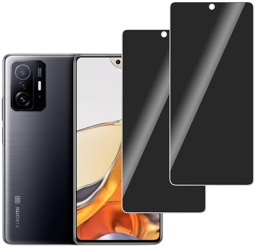 LERINNA【2 Piezas Protector Pantalla Privacidad para Xiaomi 11T Pro,nti-Espía Vidrio Película,Cristal Templado Anti Espía,Anti-Arañazo,Sin Burbujas,9H Dureza Privacy Screen Protector