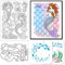 GLOBLELAND Transparente Stempel Mit Meeres Meerjungfrauen Motiv Stanzformen PET Malschablonen Für Die Kartengestaltung Sommer Muscheln Silikonstempel Grüße Stanzformen PET Malschablonen Für DIY