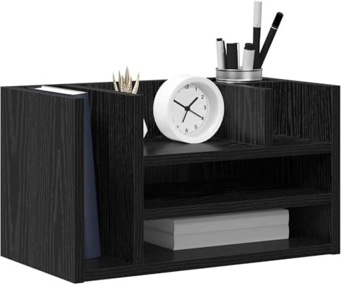 vidaXL Schreibtisch Organizer Schwarz Eichen-Optik 44,5 x 24 x 25 cm | Viel Platz für deine Sachen, Hält lange, sodass du dich darauf verlassen kannst, Super einfach und schick