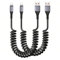 DAJING Coiled iPhone Charger Cable - 2-Pack, Retractable Car Charger for iPhone 14, 13, 12, 11 Pro Max, 10, 8 Plus, XR, SE, AirPods - Fast Charging, Durable, Space-Saving