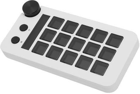 Stream Controller -Tastatur mit 15 Makro -Tasten, Anpassbare Layouts Dynamic Modes Unbegrenzte Makros Tactile Feedback Zum Auslösen von Aktionen in Apps -Software Wie OBS -PC (WHITE)