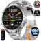 BENYAR SMART-Reloj Inteligente Hombre con 1000 mAh Batería Larga, 1,85'' Pantalla Grande Militar Smartwatch con Linterna LED, Llamadas para Android iOS, IP68 Impermeable 120+ Modos Deportivos, Plata