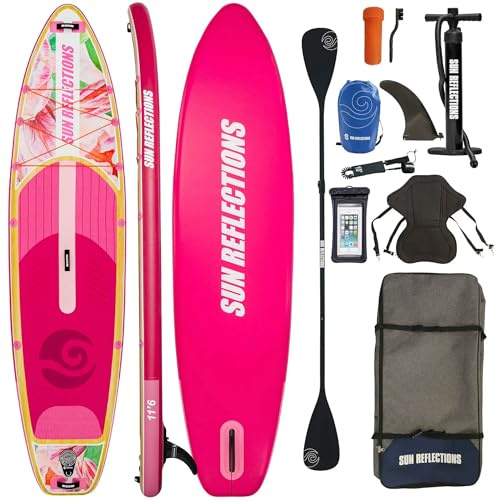CampSup Sun Reflections – Aufblasbares SUP Board Allround für Anfänger – Stand Up Paddle Board Komplettset