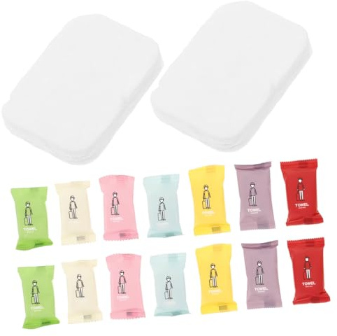 SMASOLO 70 pièces Serviettes Compressées Coton Épaisses et Grandes pour Visage et Corps Lingettes Usage Unique Portables Serviettes de Randonnée Camping et Voyage