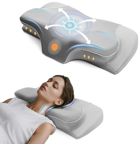 CloudNook Ergonomisches Nackenstützkissen (HWS) – Premium Memory Schaum Kopfkissen für Seitenschläfer – Orthopädisches Schlafkissen zur Nackenentlastung mit 2 Höhen & atmungsaktivem Öko-Tex Bezug