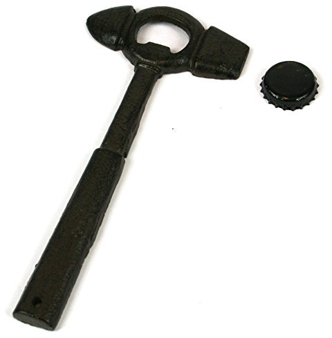 BLACK GINGER Décapsuleur exclusif en fonte pour bouteille de bière - Cadeau très résistant pour homme dans différents designs - Tracteur, pince, marteau, fourchette à bêche, jardin, pingouin (marteau)