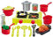Jouets Ecoiffier - 2649 - Dînette Réchaud -100 % Chef - Ustensiles, vaisselle, aliments - Jeu d'imitation -21 pièces - Dès 18 mois - Fabriqué en France