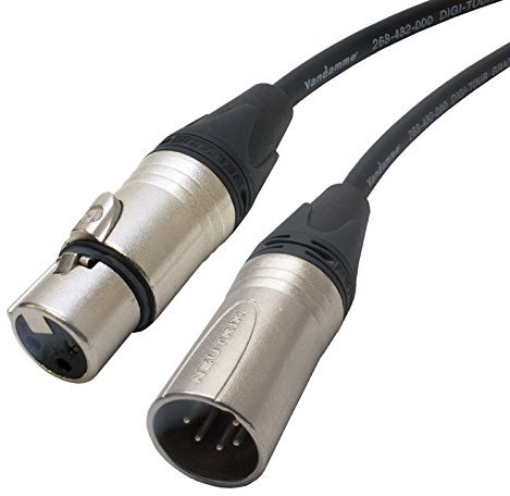 Neutrik DMX Adapter Turnaround Cable. 3 Pin to 5 Pin. Female to Male Van Damme XLR Lead (50m)