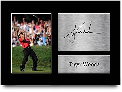 HWC Trading Tiger Woods A4 Ungerahmt Signiert Gedruckt Autogramme Bild Druck-Fotoanzeige Geschenk Für Golf-Fans