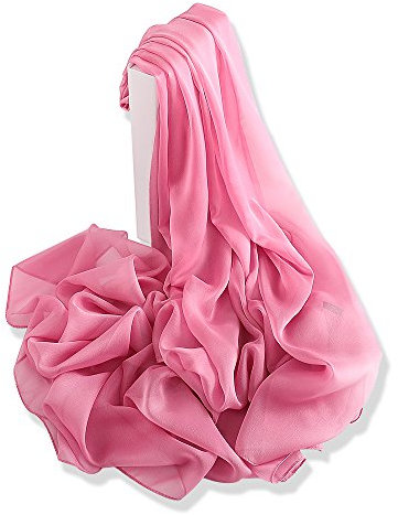 YFZYT Mode Frauen lange weiche Wrap Schal Damen Sonnencreme Stickerei Feder Muster Voile Schal leichte Abend Wrap Hochzeit Sheer - Pfirsich Pink