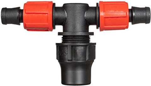 HOLZBRINK 10x T-Stück 5/8 x 3/4 x 5/8 Zoll Rohrverbinder für Rohrabzweigung des 3/4 Verlegerohrs auf Tropfschläuche oder Verlegerohre, HBZ-03
