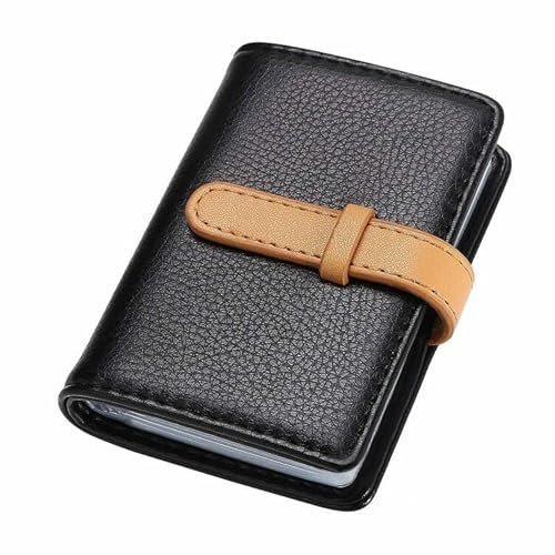 flintronic Porte-Cartes de Visite, Grand Carnet de Cartes de Visite Portable, Organisateur de Cartes de Visite Office Professionnelles en Cuir PU - Contenir 52 Cartes de Visite / 26 Cartes de Crédit