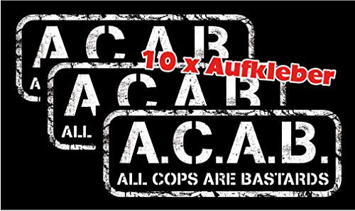 A.C.A.B. All cops are bastards Aufkleber 10er Pack