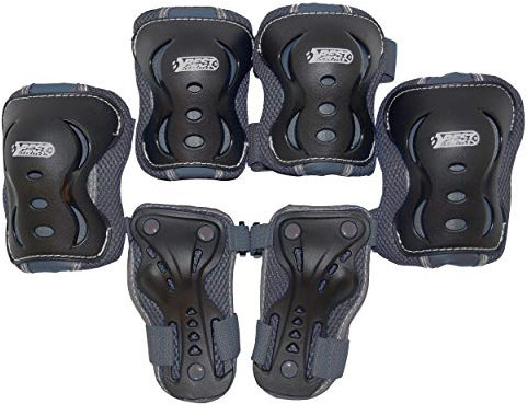 Best Sporting Schützer Set HQ für Kinder I Ellenbogenschoner / Handrückenschoner / Knieschoner in Größe XS/S I hochwertiges Skater Schützer Set in Grau I Robustes & stabiles Schonerset
