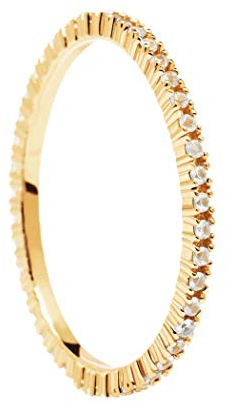 PDPaola White Essential Ring aus 18 Karat goldplattiertem Sterling Silber mit Zirkonia in der Ringgröße 12, AN01-347-12