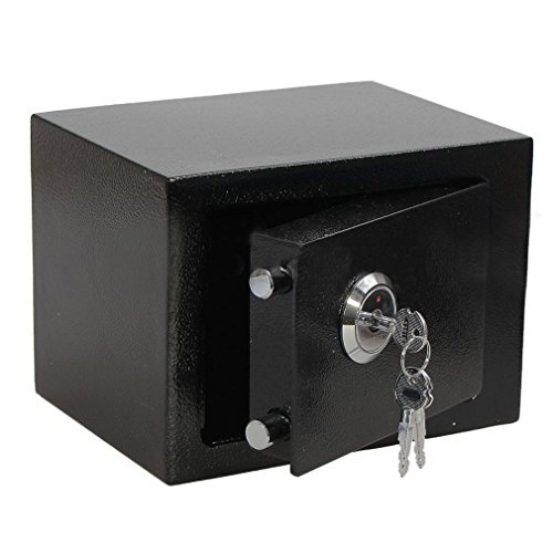 Tresor Möbeltresor Safe mit Einwurfschlitz Doppelbartschloss, 17 x 17 x 23 cm, schwarz