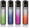 sunmondo Clipper® Glitzer Feuerzeuge 4er Set (Metallic Gradient Silver)