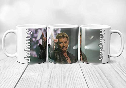 Tasse aus Keramik, Motiv Johnny Hallyday die Legende, bedruckt in Frankreich