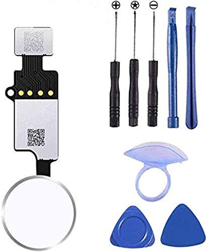 ALMOCN Home Button Replacement for iPhone 7/7 Plus/8/8 Plus with Return Function, No Touch ID,Version 5.0 Home Button Main Key Flex Cable Replacement, with Repair Tools (Silver)