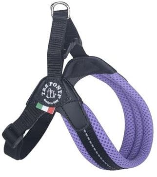Tre Ponti Geschirr Easy Fit Soft Mesh Verstellbarer Bauchgurt, Farbe:lila, Größe:Gr.2/35-49 cm/bis 5 kg