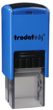 Trodat edy FIX Motivationsstempel für Lehrer und Pädagogen, Stempelset zum Motivieren – 1 Motiv Faultier LASS DICH NICHT HÄNGEN, Deutsch, Gehäuse Blau, Abdruck Blau, Selbstfärbend, 20 x 20 mm