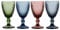Set of 4 Embossed Multicoloured Dishwasher Safe Wine Glass Goblets Alfresco Dining Glassware - 270ml