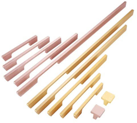 Molinter Möbelgriffe Schrankgriff Bogengriff Zinklegierung Bunt Schubladengriff Handgriff für Bücherschrank Kleiderschrank Schublade (Loch Distanz:96mm, Roségold)