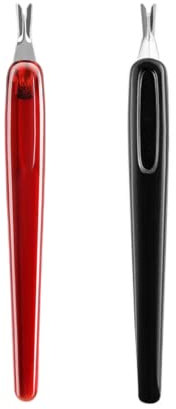 JNTMEI Cuticule à Ongles Fourches 2 Pièces - Pousseurs Cuticulaires Nail Art Fourche Avec Pointe En Acier Cuticle Cutter Steel Peau Morte Remover Fourchettes à Cuticules Antidérapantes (2 Pièces)