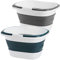Coloch 2 Pack 16L Collapsible Plastic Bucket, Foldable Mop Buckets Laundry Basket with Handle, Portable Water Pail Space-saving Bucket for House Cleaning, Car Washing, Fishing, Camping