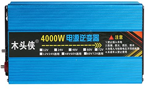 Wechselrichter, 4000W/5000W DC 12/24/48/60V auf AC 230V Dual Voltage Universal Smart Wechselrichter geeignet für Zuhause (48V und 60V, 4000W)