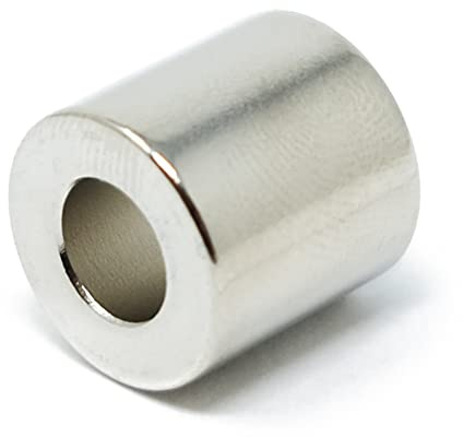 N42 Neodymium Rod Magnet - 1/2 in. O.D x 1/4 in. I.D x 1/2 in. thick - 6.8lbs Pull (Pack of 1)