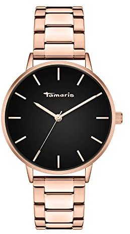Tamaris Damen analog Quarz Uhr mit Edelstahl Armband TT-0114-MQ