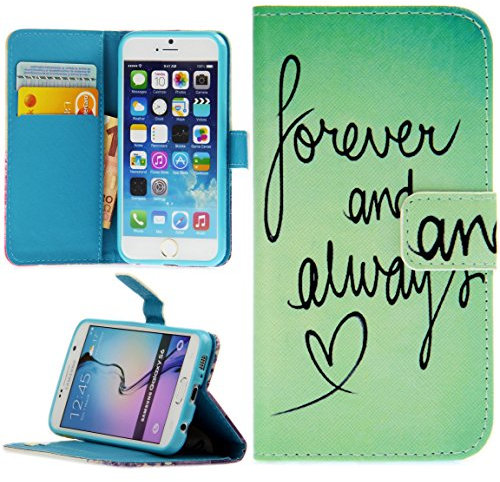 Handy Lux® Schutz Hülle Tasche Kartenfächer Flip Case Etui Cover Involto Motiv Design Hülle BookStyle für Samsung Galaxy A22 5G A226F - Forever and Always