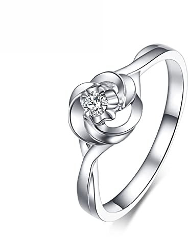 950 Platin Verlobungsring Damen, Ringe Frauen Weiß Hohlknoten 0,04 ct Diamant Personalisierte Versprechen Ringe Schmuck