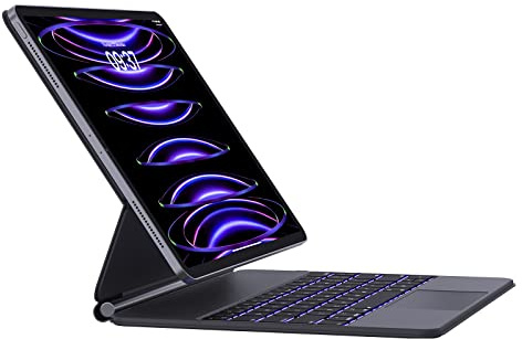 Teclado para iPad Air de 13 pulgadas (M3/M2, 2025/2024) y iPad Pro de 12.9 pulgadas (3/4/5/6ª generación): funda magnética flotante con teclado Bluetooth estilo mágico con trackpad inteligente