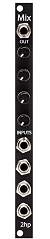 2hp Mix Black - Sintetizzatore modulare mixer