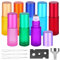 Roll On Glasflaschen für Ätherisches Öl, 8 Stück Roll On Flasche mit Edelstahl Roller, 5ml Leer Roller Flaschen mit Öffner, Tropfer, Trichter für Ätherisches Öl, Parfüm, Kosmetika, Massage (8 Farben)