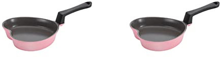 VENOAL 2X Mini Sartén de Amor Suplemento Alimenticio para Bebés Olla de Cocina Cerámica Antiadherente Rosa Wok Pequeño En Forma de Corazón