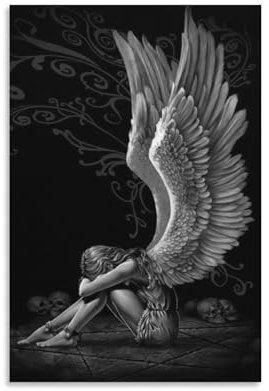 Poster mit Engelsflügeln und Federn, Kunstdruck, Heimdekoration, Bild, Leinwand, Malerei, Poster, 20 x 30 cm, 16 Stück