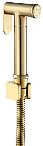 Tivezlor Douchette de bidet pour toilettes dorées, Douchette WC Laiton, fixation de bidet avec tuyau de bidet, Kit Douchette WC, Douchette WC Kit Complet,A